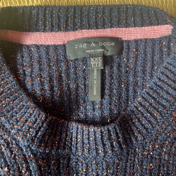 Rag & Bone Merino crew neck sparkly sweater nwot - Picture 7 of 8